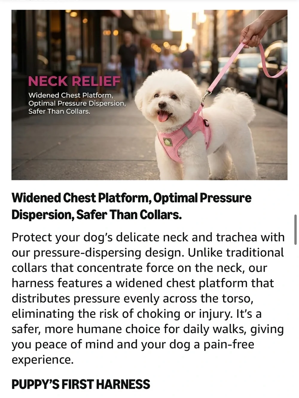 Dog Harness w/ Leash Set, No Pull Adjustable Harness/Thickened Padded. Sz med